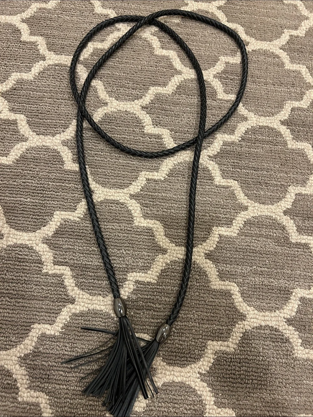 W by Worth Black Braided Tassel Belt